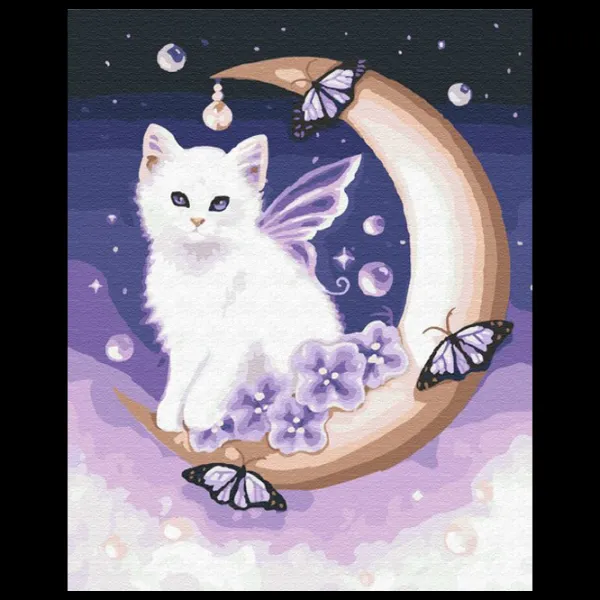 Pictură pe numere BrushMe Pisica de pe lună G140 50 x 40 cm/ Verticală photo 3