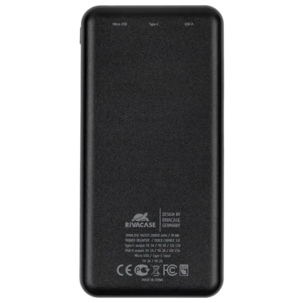 Power Bank RivaCase VA2571 20000 mAh/ Black photo 2