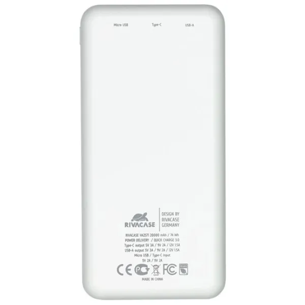 Power Bank RivaCase VA2531 10000 mAh/ White photo 2