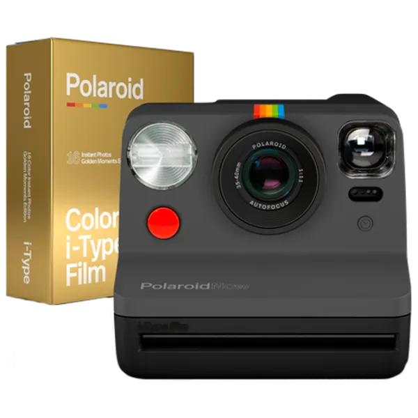 Cameră Foto Instant Polaroid Now Color i ‑Type FilmGolden Moments Edition DP Black photo 6
