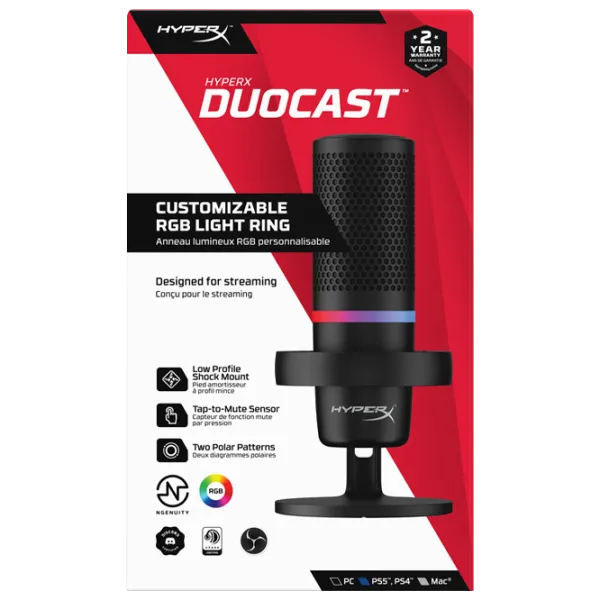 Microfon HyperX DuoCast Black photo 5