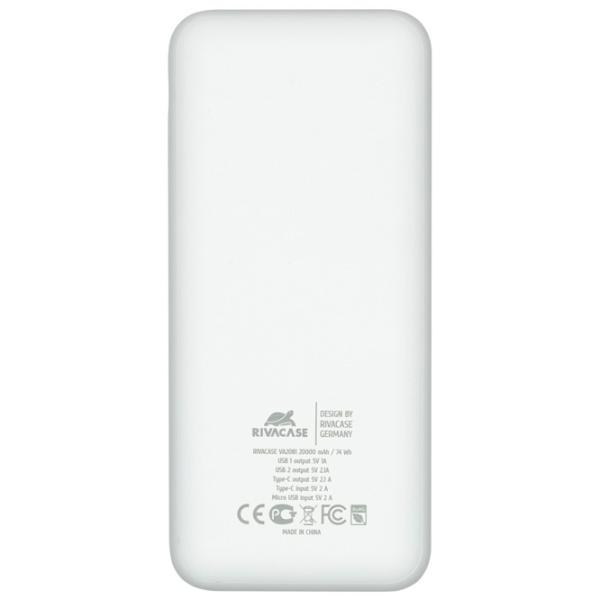 Power Bank RivaCase VA2081 20000 mAh/ White photo 2