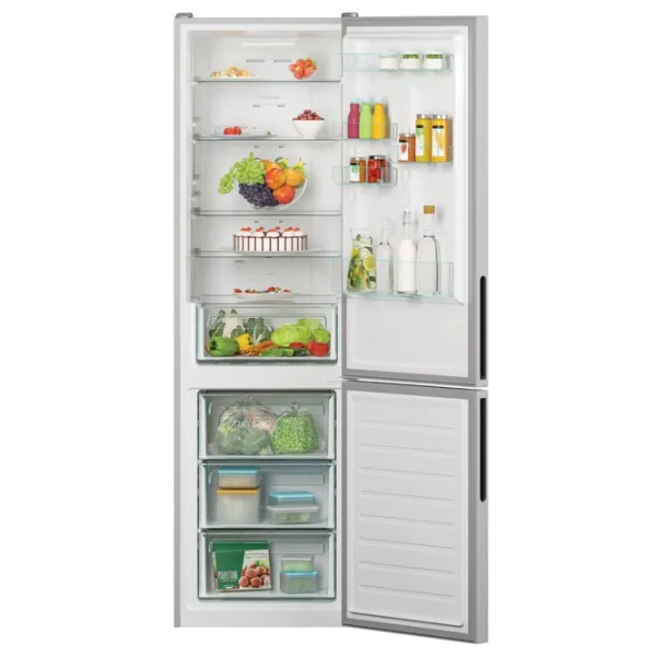 Frigider Candy CCE3T620FS cu congelator jos 377 l / 200 cm / Silver photo 5