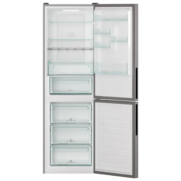 Frigider Candy CCE7T618EX cu congelator jos 341 l / 185 cm / Inox photo 4