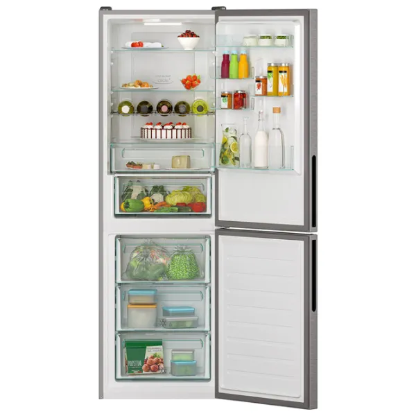 Frigider Candy CCE7T618EX cu congelator jos 341 l / 185 cm / Inox photo 5