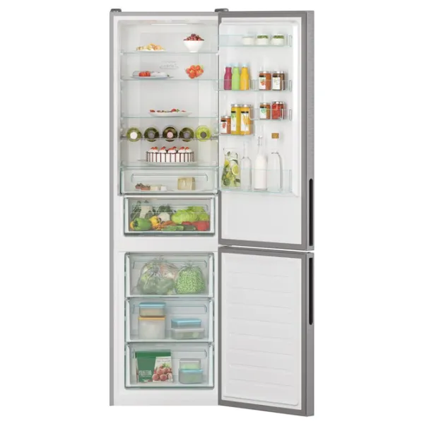 Frigider Candy CCE7T620EX cu congelator jos 377 l / 200 cm / Inox photo 5