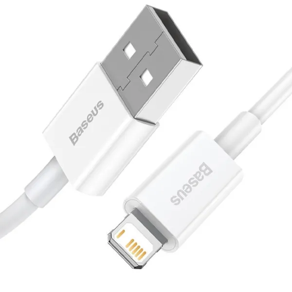 Cablu pentru telefon CALYS-A02 Baseus USB Type-A + Lightning 1 m/ White photo 2