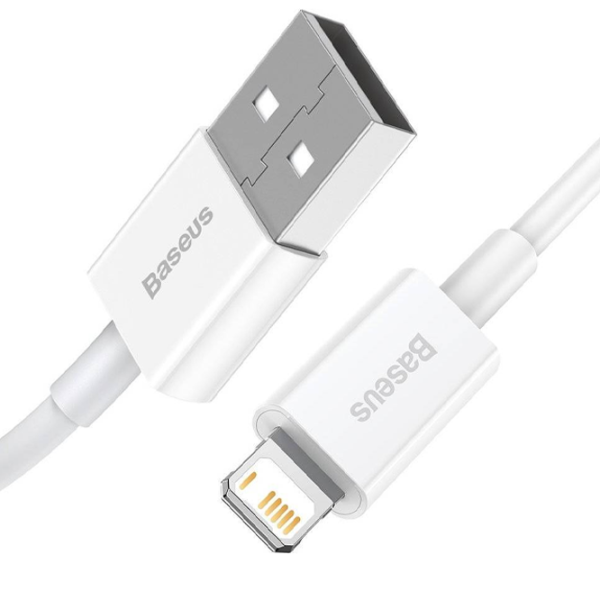 Cablu pentru telefon CALYS-A02 Baseus USB Type-A + Lightning 1 m/ White photo 2