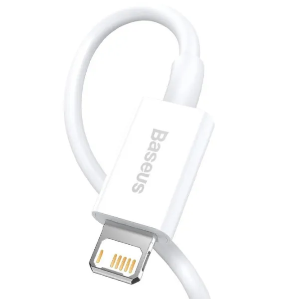 Cablu pentru telefon CALYS-A02 Baseus USB Type-A + Lightning 1 m/ White photo 3