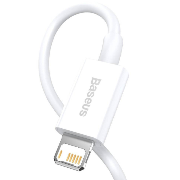 Cablu pentru telefon CALYS-A02 Baseus USB Type-A + Lightning 1 m/ White photo 3