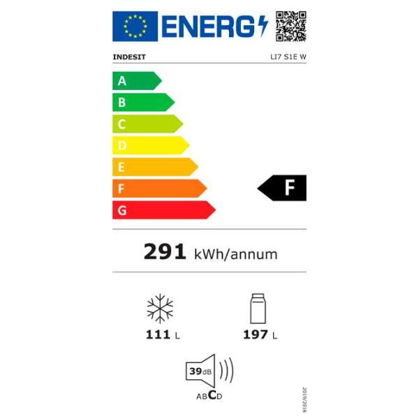 Frigider Indesit LI7 S1E W cu congelator jos 308 l / 176 cm / White photo 6