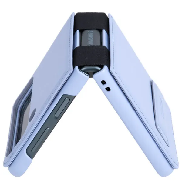 Чехол для смартфона Samsung Galaxy Z Flip 4 5G Nillkin/ Чехол книжка/ Кожа/ Черный Пурпурный photo 3