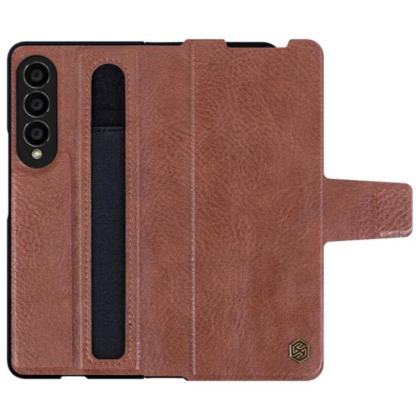 Чехол для смартфона Samsung Galaxy Z Fold 4 5G Nillkin/ Flip Cover/ Кожа/ Черный Коричневый photo 3