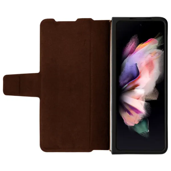 Чехол для смартфона Samsung Galaxy Z Fold 4 5G Nillkin/ Flip Cover/ Кожа/ Черный Коричневый photo 4