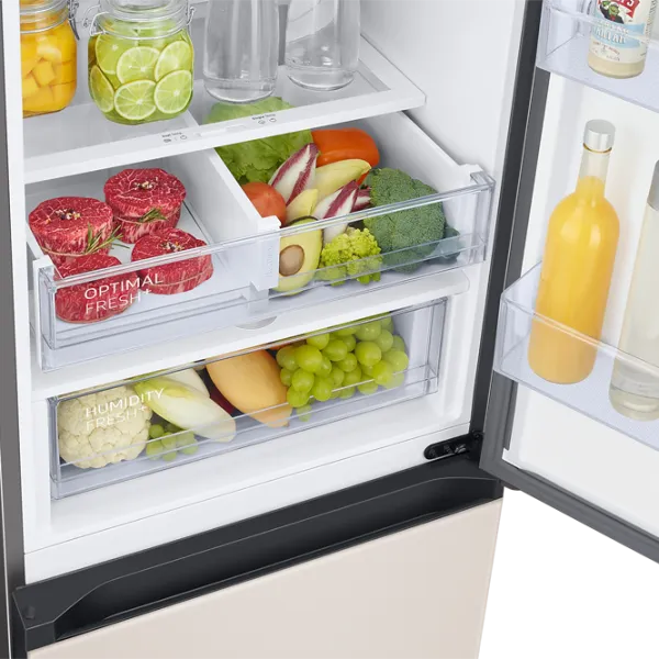 Frigider Samsung Bespoke RB38A6B6239/UA cu congelator jos 385 l / 203 cm / Beige photo 9