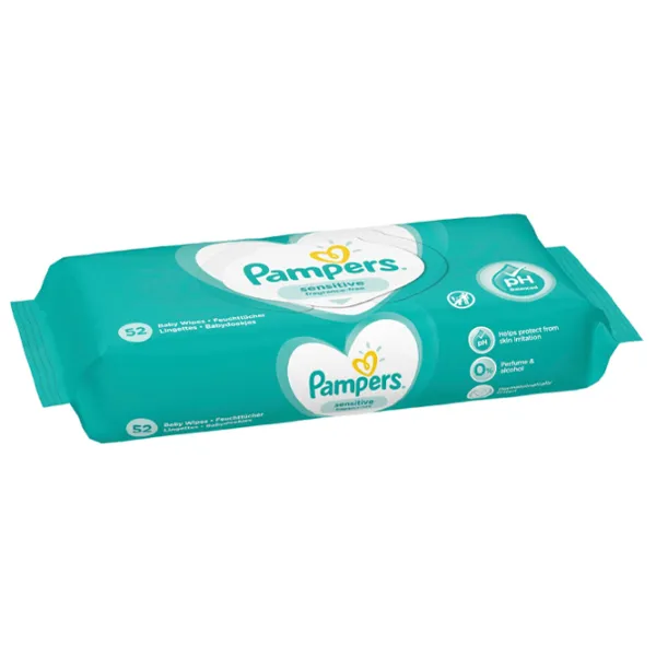 Șervețele umede Pampers Sensitive 1 x 52 pentru bebeluși photo 2