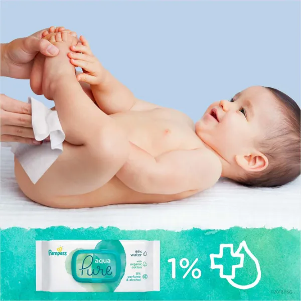 Влажные салфетки Pampers Aqua Pure 1 x 48 для младенцев photo 4
