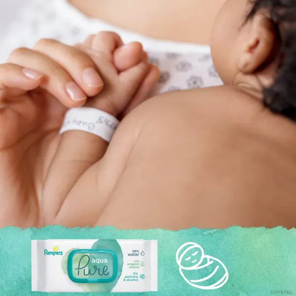 Влажные салфетки Pampers Aqua Pure 2+1 x 48 для младенцев photo 3