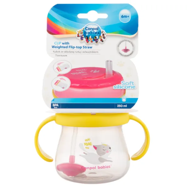 Sticluță cu pai Canpol 56/ 520 250 ml 6 luni/ Plastic/ Transparent photo 3 Sticluță cu pai Canpol 56/ 520 250 ml 6 luni/ Plastic/ Transparent photo 3