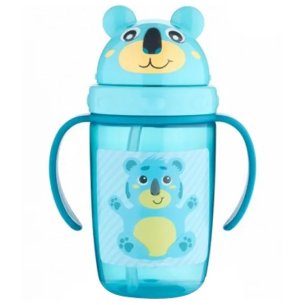 Sticluță cu pai Canpol 56/ 500 400 ml 9 luni/ Silicon, plastic/ Blue photo 2