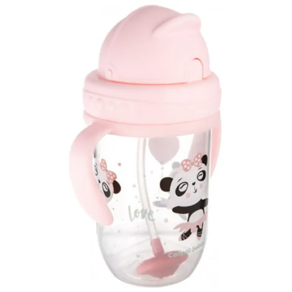 Sticluță cu pai Canpol 56/ 606 270 ml 6 luni/ Plastic/ Gray photo 3
