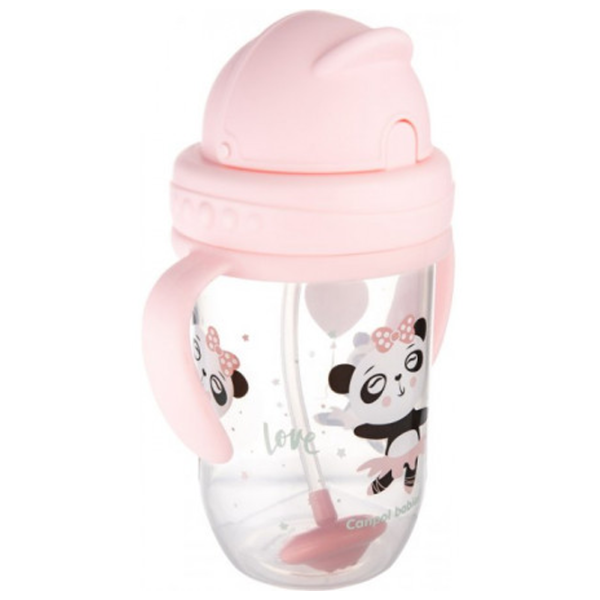 Sticluță cu pai Canpol 56/ 606 270 ml 6 luni/ Plastic/ Gray photo 3