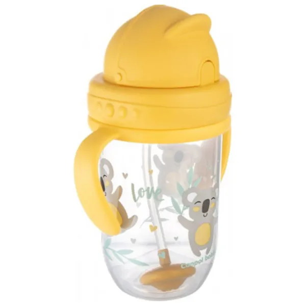 Sticluță cu pai Canpol 56/ 606 270 ml 6 luni/ Plastic/ Gray photo 4
