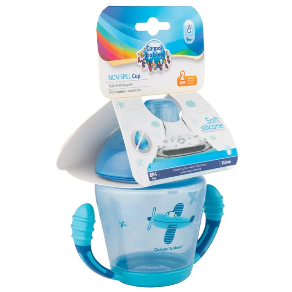 Sticluță Canpol 56/ 502 230 ml 9 luni/ Silicon, plastic/ Blue photo 3 Sticluță Canpol 56/ 502 230 ml 9 luni/ Silicon, plastic/ Blue photo 3