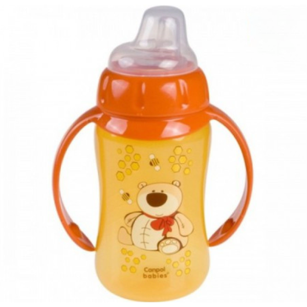 Sticluță cu pai Canpol 56/ 512 320 ml 6 luni/ Silicon, plastic/ Blue photo 2
