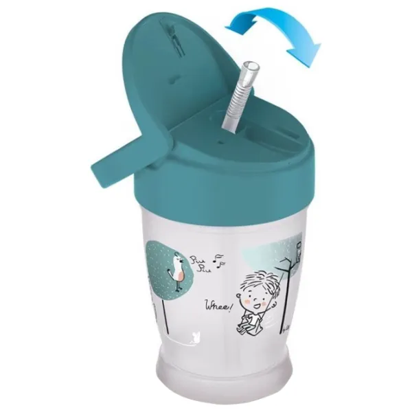 Sticluță cu pai Canpol 35/ 354 250 ml 12 luni/ Silicon, plastic/ Blue photo 2 Sticluță cu pai Canpol 35/ 354 250 ml 12 luni/ Silicon, plastic/ Blue photo 2