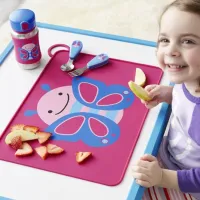 Sticluță cu pai Skip Hop Zoo Fluturaș 350 ml 1 an/ Oțel inoxidabil/ Purple photo 4