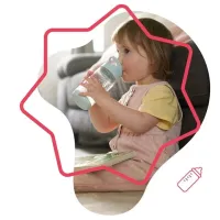Sticluță cu pai Badabulle 30313 350 ml 12 luni/ Plastic/ Gray photo 3