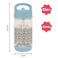 Sticluță cu pai Badabulle 30313 350 ml 12 luni/ Plastic/ Gray photo 4