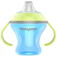 Sticluță BabyOno 1456 180 ml 6 luni/ Silicon, plastic/ Blue photo 2