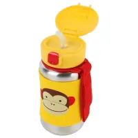 Sticluță cu pai Skip Hop Zoo Maimuța 350 ml 1 an/ Oțel inoxidabil/ Yellow photo 2