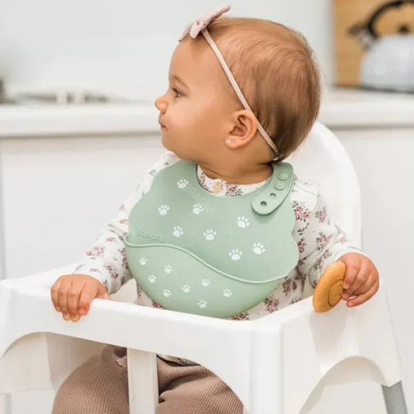 Слюнявчик BabyOno 0829/ 06 Классическая/ Силикон/ Оливковый Зелёный photo 5
