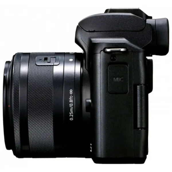 Фотоаппарат Canon EOS M50 Mark II & EF-M 15-45mm f/ 3.5-6.3 IS STM Kit + Vlogger Kit CMOS/ Черный photo 2 Фотоаппарат Canon EOS M50 Mark II & EF-M 15-45mm f/ 3.5-6.3 IS STM Kit + Vlogger Kit CMOS/ Черный photo 2