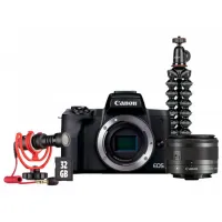 Cameră foto Canon EOS M50 Mark II & EF-M 15-45mm f/ 3.5-6.3 IS STM Kit + Vlogger Kit CMOS/ Black photo 9
