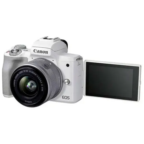 Cameră foto Canon EOS M50 Mark II & EF-M 15-45mm f/ 3.5-6.3 IS STM Kit CMOS/ White photo 3