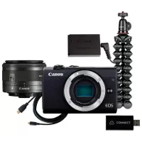 Cameră foto Canon EOS M200 & EF-M 15-45mm f/ 3.5-6.3 IS STM Kit + Streaming Kit CMOS/ Black photo 9