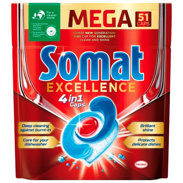 Soluție pentru mașină de spălat vase Somat Excellence 519013 pentru îndepartarea murdăriei photo 2 Soluție pentru mașină de spălat vase Somat Excellence 519013 pentru îndepartarea murdăriei photo 2