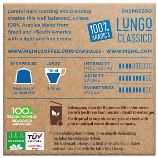 Cafea Julius Meinl Lungo Classico Capsule/ Inspresso/ 10 capsule photo 3