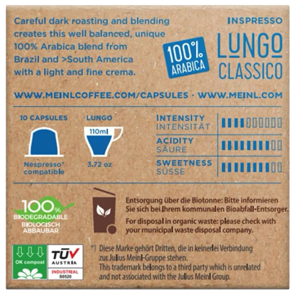 Cafea Julius Meinl Lungo Classico Capsule/ Inspresso/ 10 capsule photo 3