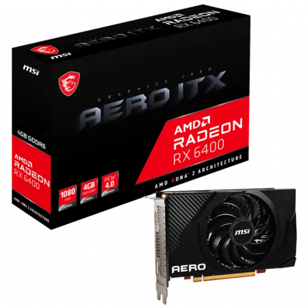 Placă video MSI Radeon RX 6400 AERO ITX PCI Express x4 4.0 / 4 GB photo 5 Placă video MSI Radeon RX 6400 AERO ITX PCI Express x4 4.0 / 4 GB photo 5