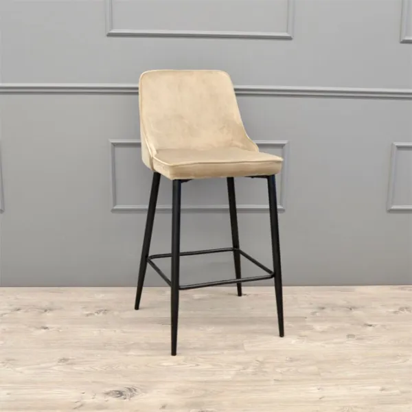 Scaun de bucătărie DecoPrim Bar Clasic Catifea/ Metal/ Beige photo 3 Scaun de bucătărie DecoPrim Bar Clasic Catifea/ Metal/ Beige photo 3