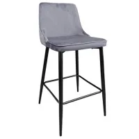 Scaune de bar DecoPrim Bar Clasic Catifea/ Metal/ Gray photo 2