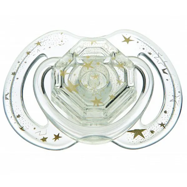 Suzetă cu tetina rotundă Nuby Little Gems Print NV0202008MFS Unisex/ 6 luni - 36 luni/ Silicon/ Transparent photo 6