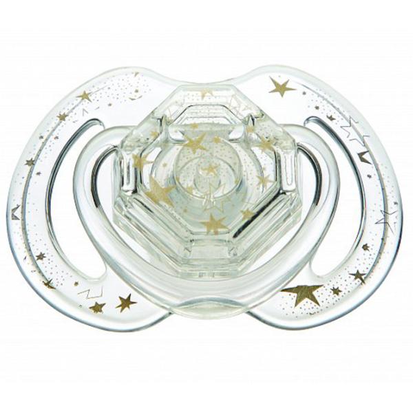 Suzetă cu tetina rotundă Nuby Little Gems Print NV0202008MFS Unisex/ 6 luni - 36 luni/ Silicon/ Transparent photo 6