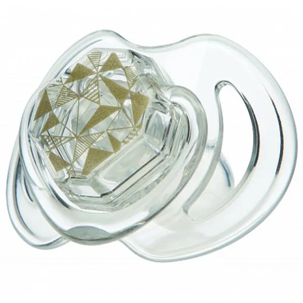 Suzetă cu tetina rotundă Nuby Little Gems Print NV0202008MFS Unisex/ 6 luni - 36 luni/ Silicon/ Transparent photo 8