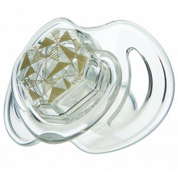 Suzetă cu tetina rotundă Nuby Little Gems Print NV0202008MFS Unisex/ 6 luni - 36 luni/ Silicon/ Transparent photo 8
